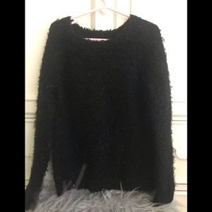 Girls black fuzzy sweater, JUSTICE, size 7